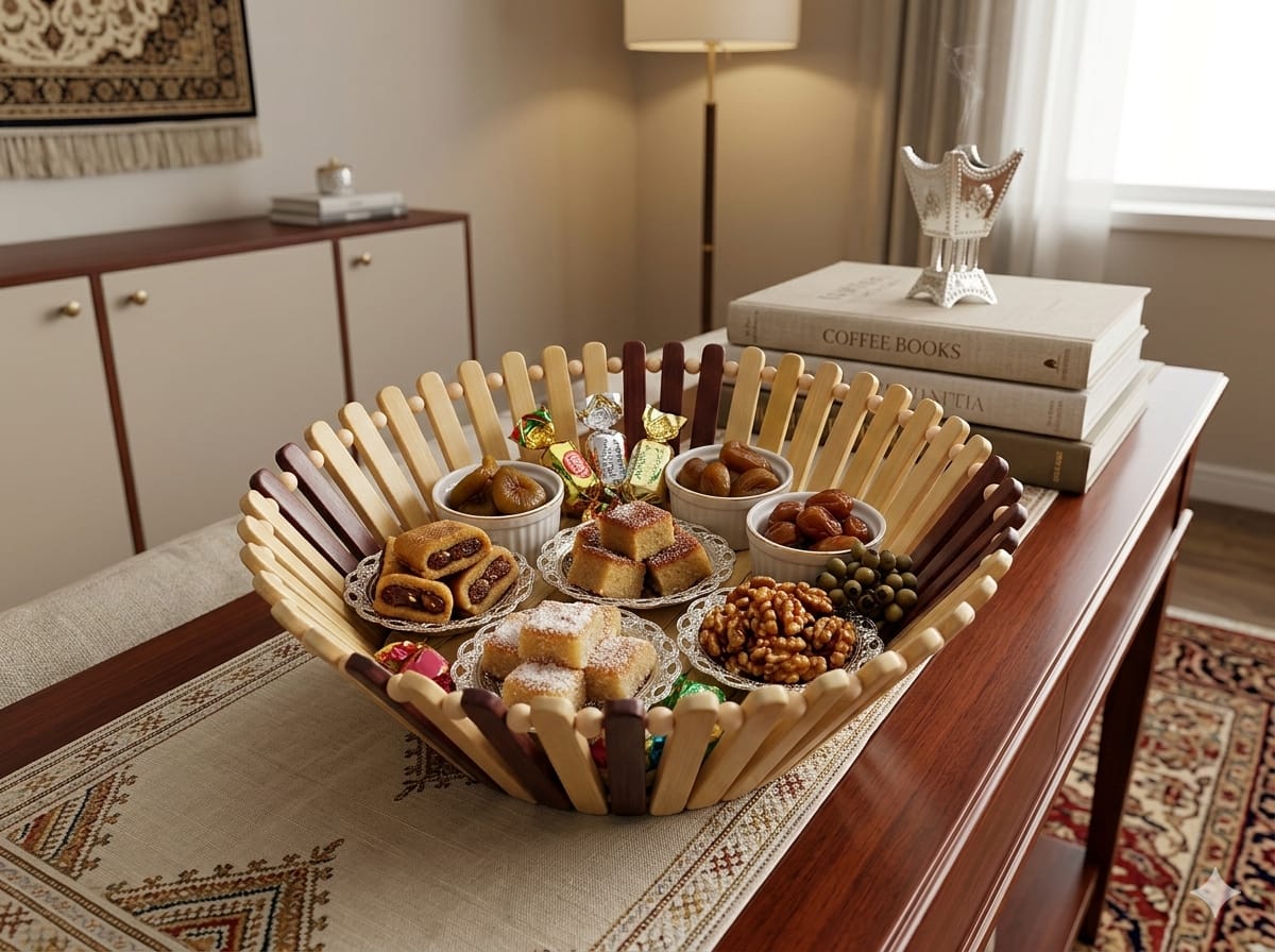 سلة تقديم خشبي