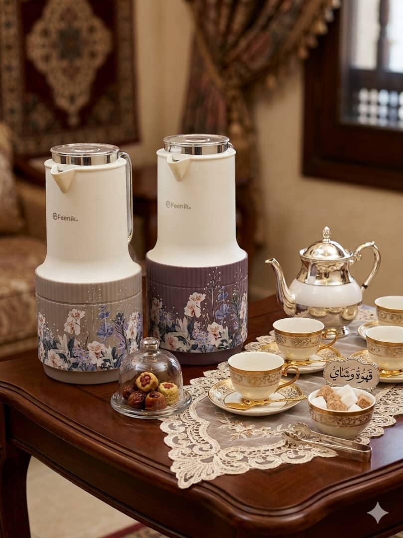 ثلاجة شاهي زجاج 1 لتر غلاف ابيض مورد