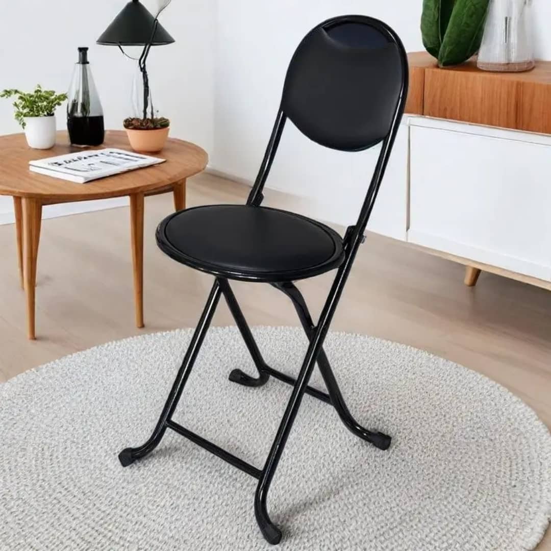 كرسي اسود اسفنج عطفة حديد AZ-3408