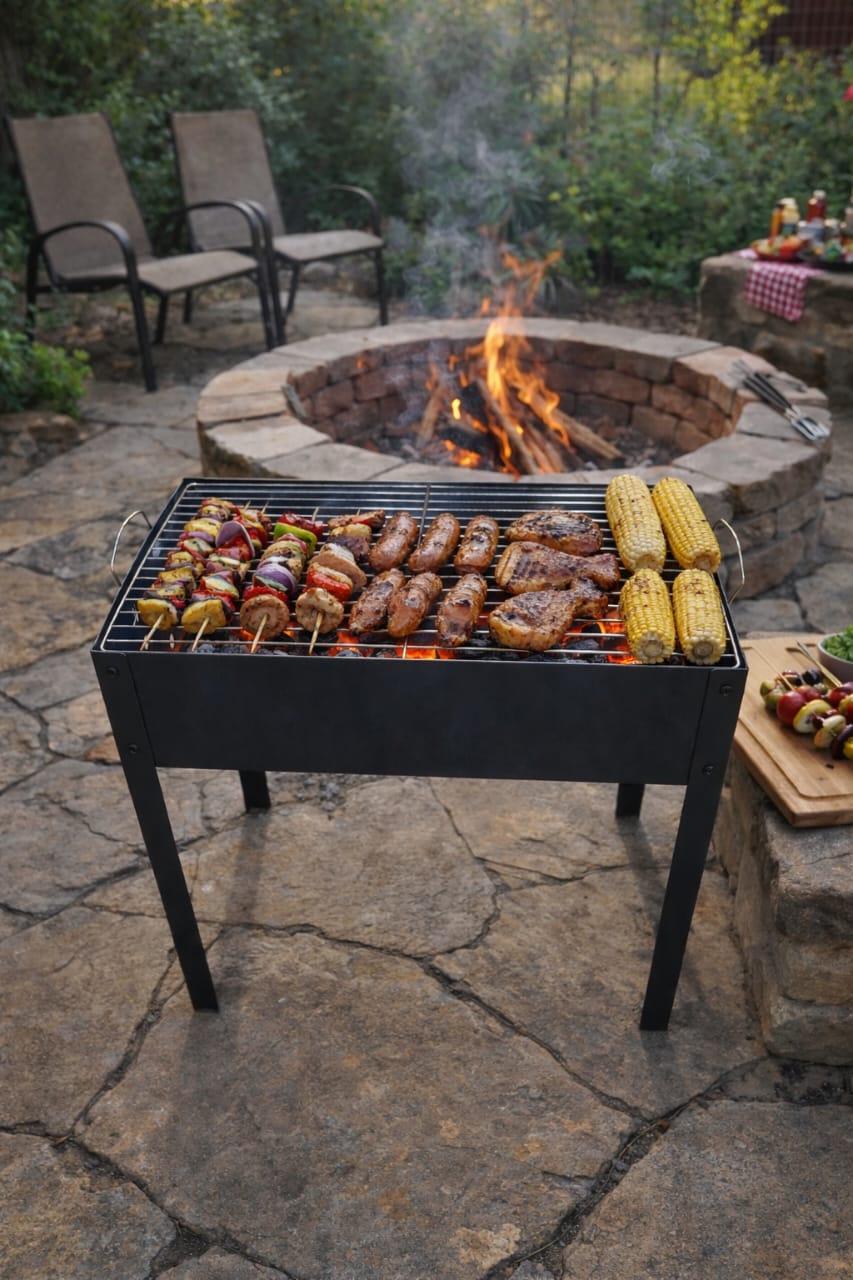 شواية فحم مستطيل اسود