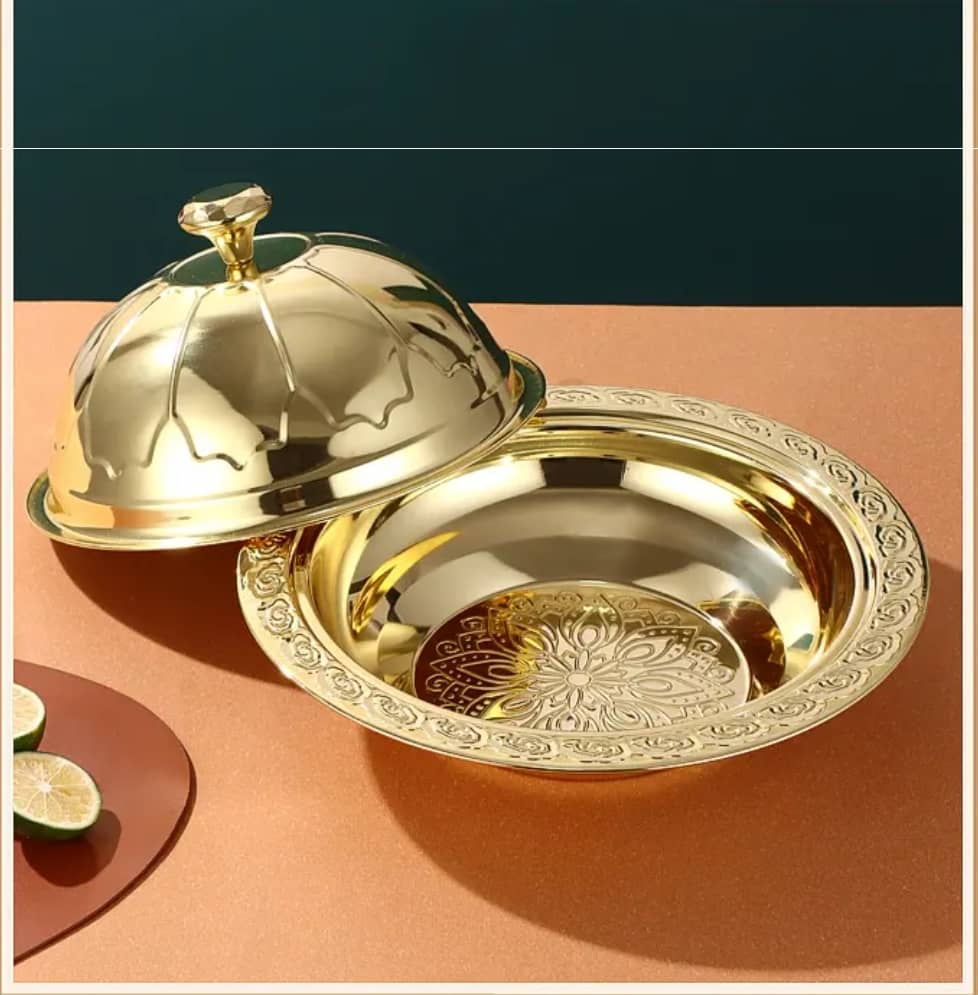 صحن رز ستيل مع الغطاء