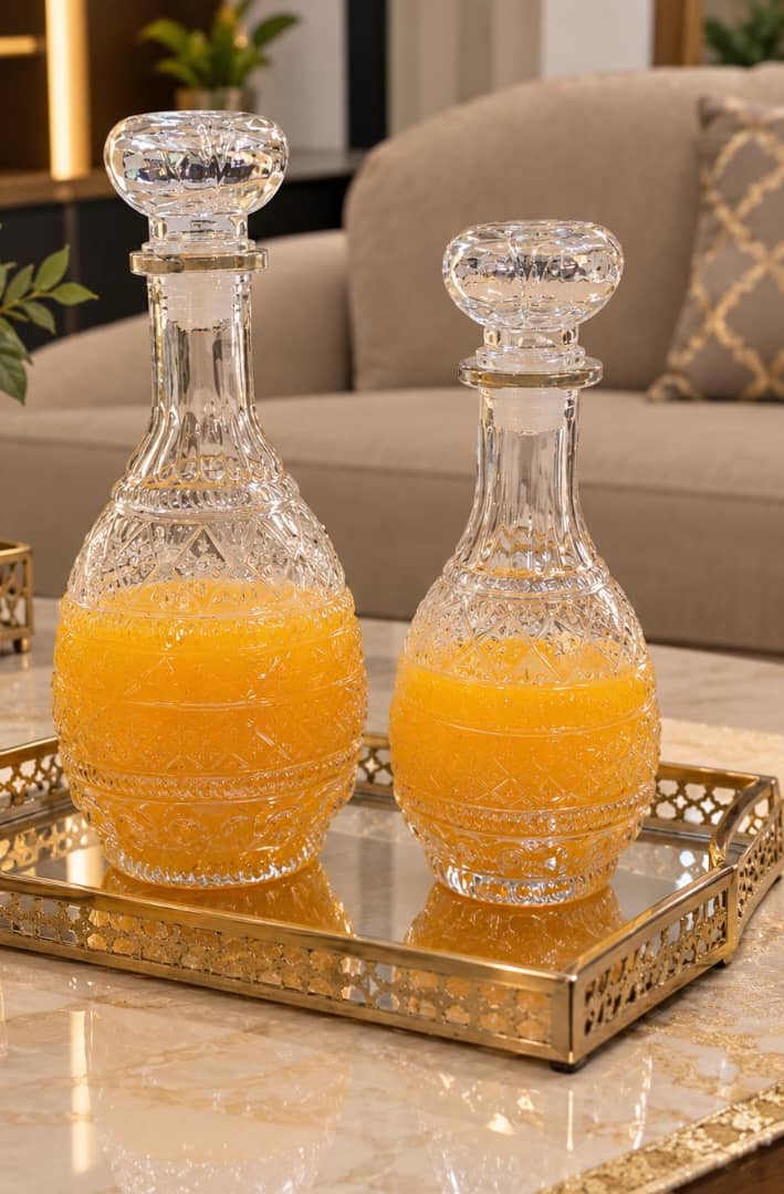 علبة زجاج مزخرف غطاء كبس AZ-3799+3800