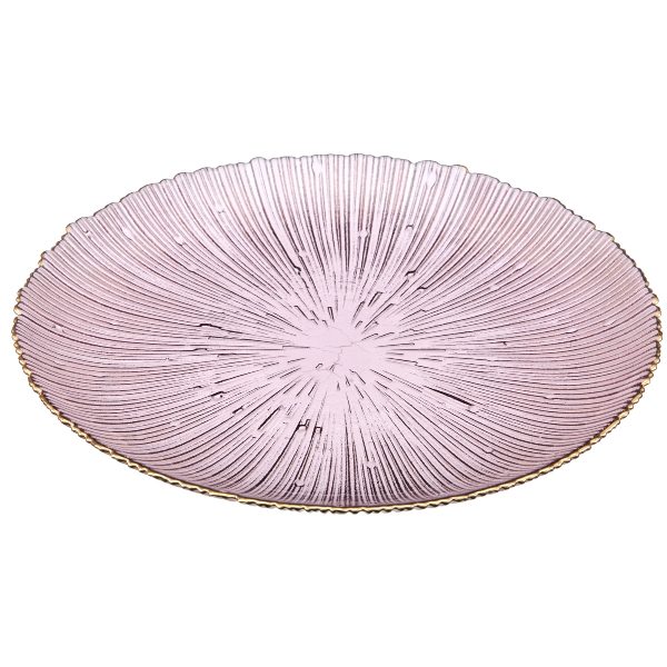 صحن تقديم زجاج مخطط حواف مشرم AK-1343